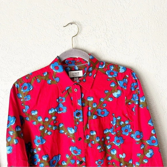 J. Crew Blouse Women's 4 Collection Classic Fit Shirt in Lattice Floral AW202 - Picture 3 of 10